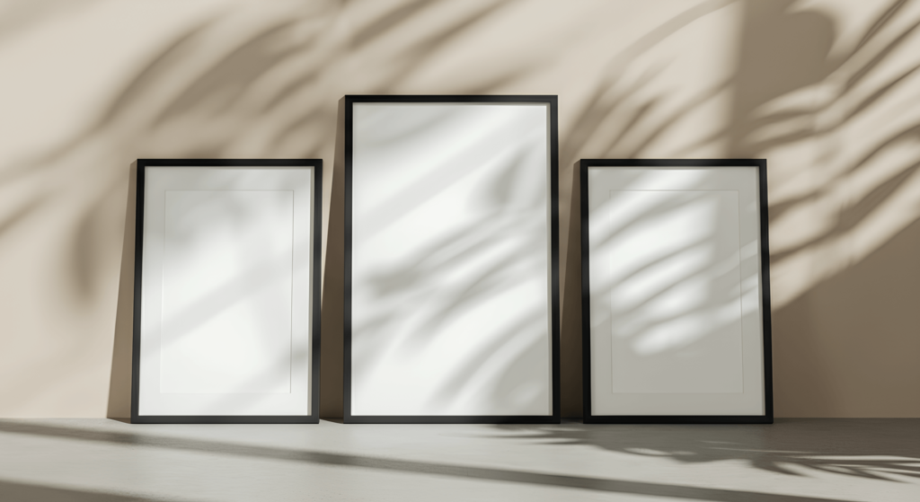 FREE Poster Frames Mockup - Natural Shadows