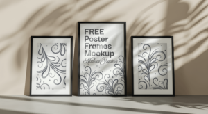 FREE Poster Frames Mockup - Natural Shadows