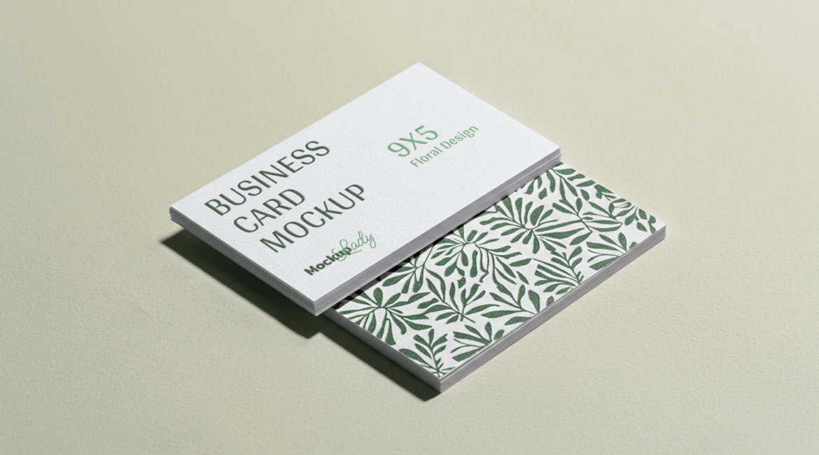 Business Card Mockup Floral Design