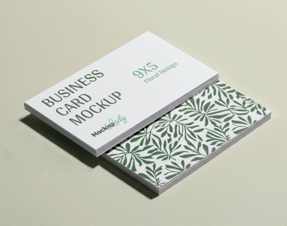 Business Card Mockup Floral Design