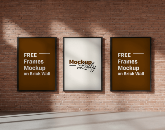 FREE Frames Mockup on Brick Wall