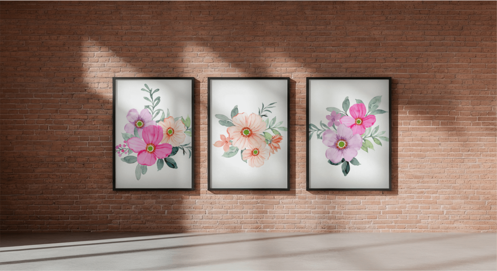 FREE Frames Mockup on Brick Wall