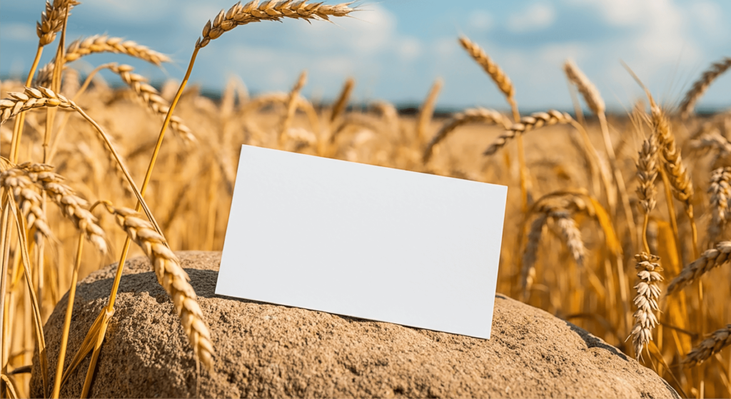 FREE Business Card in Wheat Field Mockup