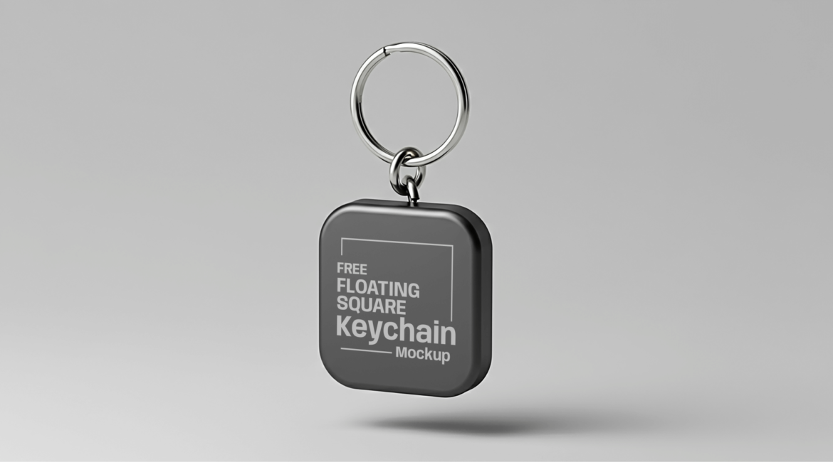 FREE Floating Square Keychain Mockup