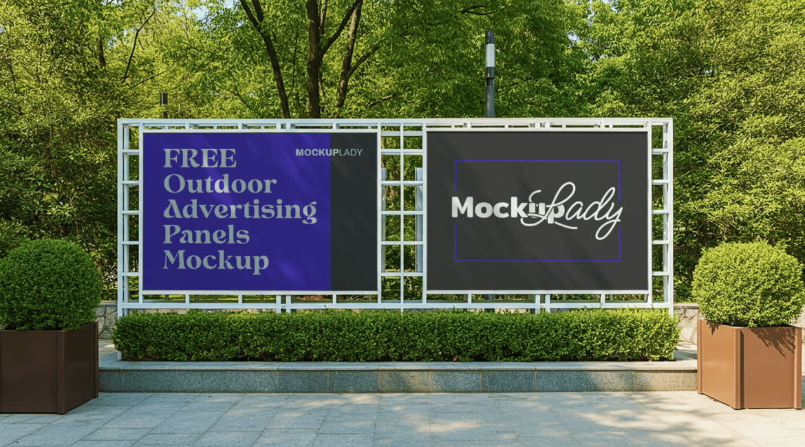 FREE Outdoor Advertising Panels Mockup