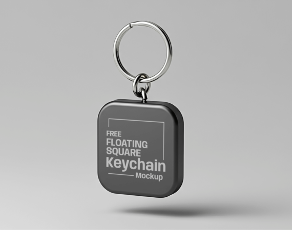 FREE Floating Square Keychain Mockup