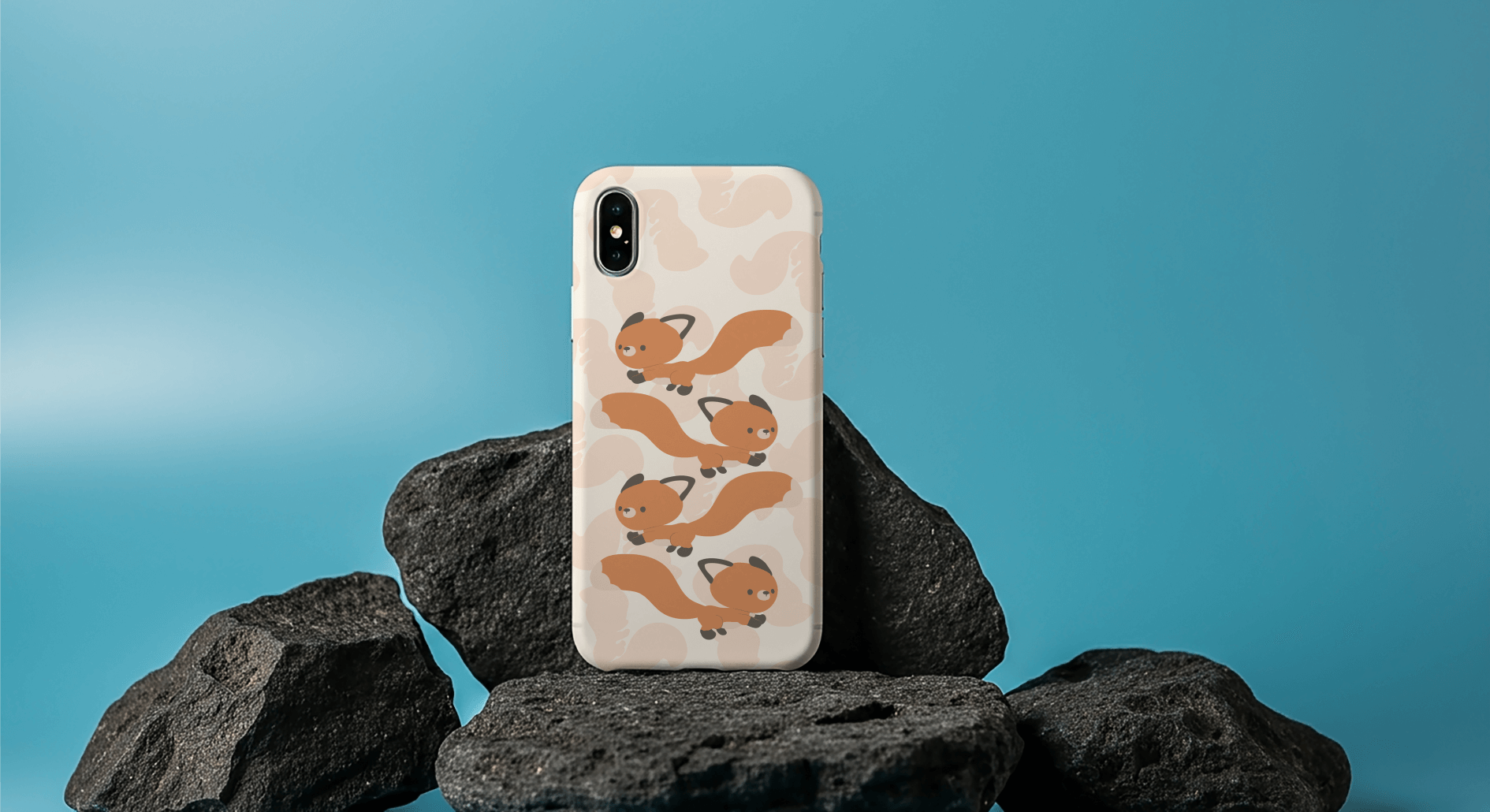 FREE Phone Case on Rocks Mockup