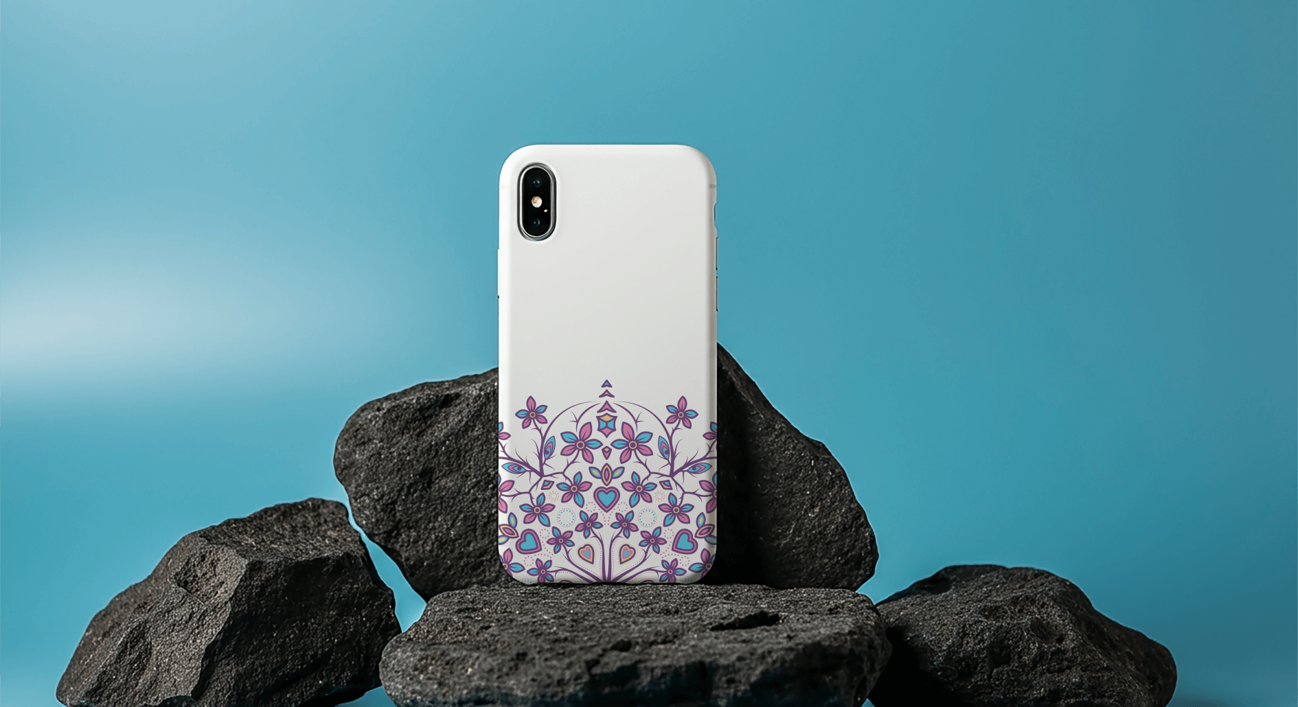 FREE Phone Case on Rocks Mockup