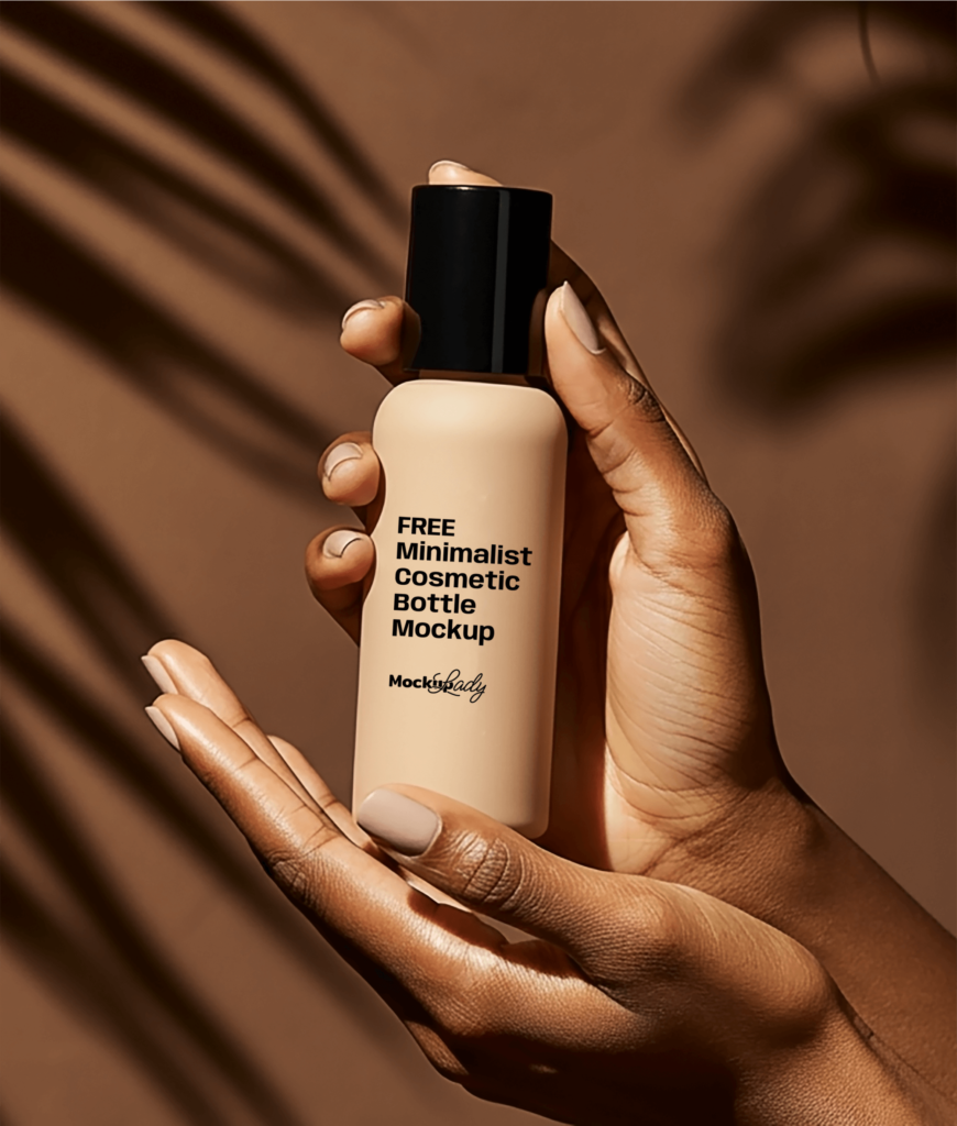 FREE Minimalist Cosmetic Bottle Mockup