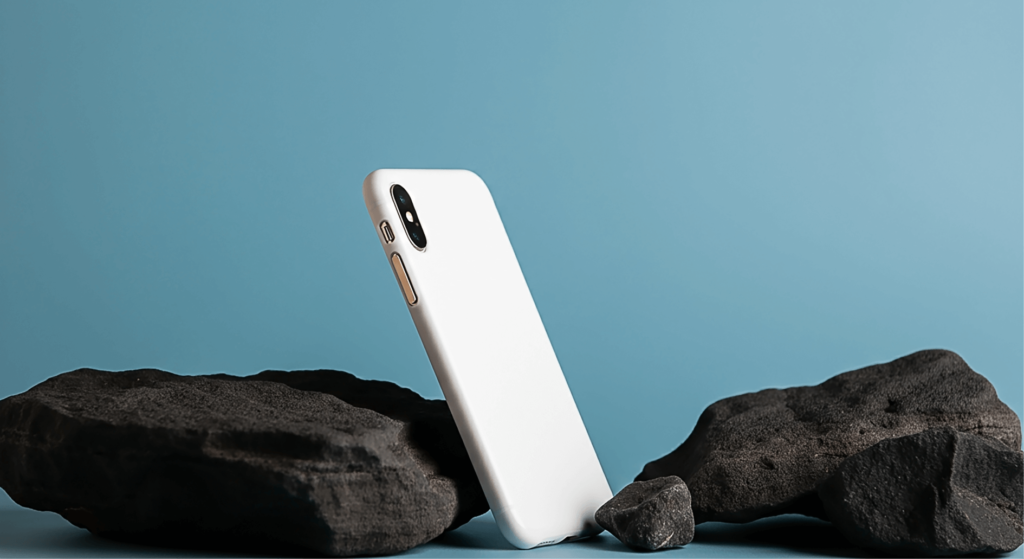 FREE Phone Case Mockup with Volcanic Rocks