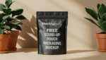 FREE Stand-up Pouch Packaging Mockup in a Natural Setting
