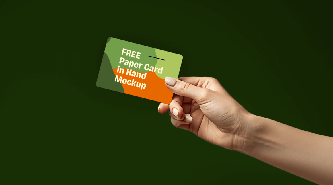 FREE Paper Card in Hand Mockup