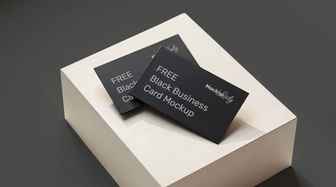 FREE Black Business Card Mockup