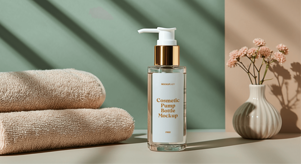 FREE Cosmetic Pump Bottle Mockup