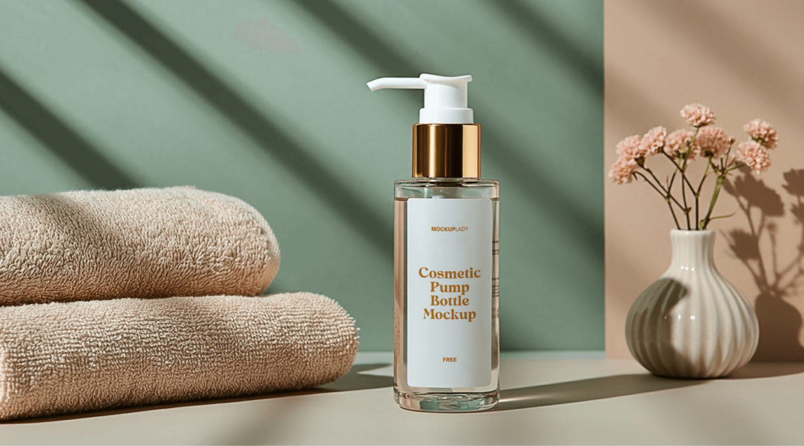 FREE Cosmetic Pump Bottle Mockup