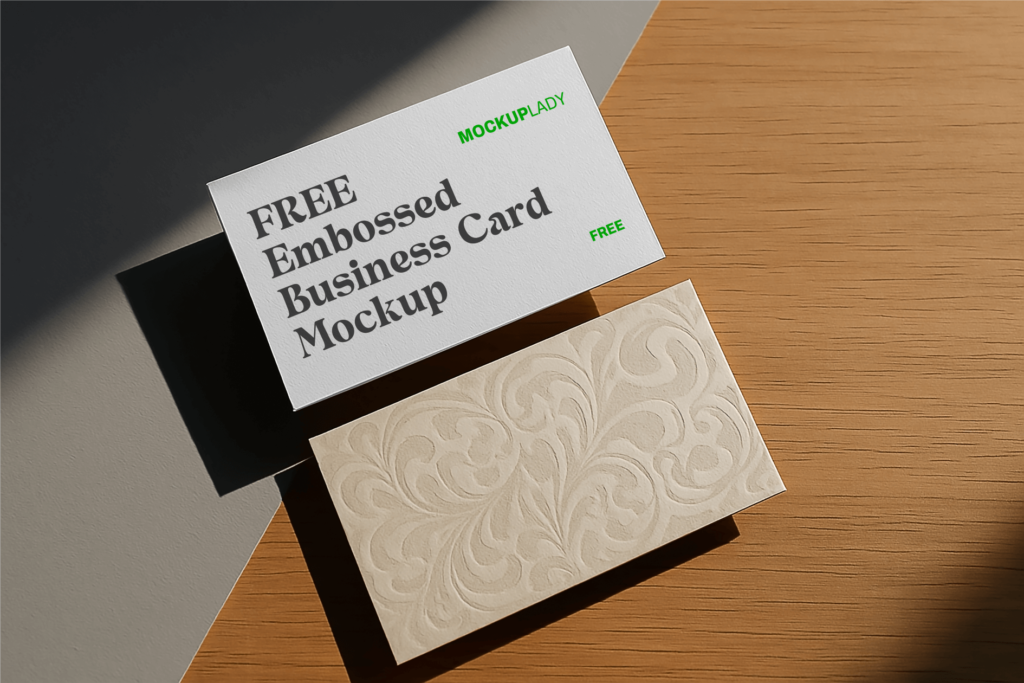 FREE Embossed Business Card Mockup