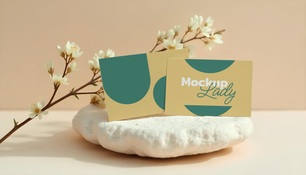 FREE Business Card Mockup in an Organic and Sophisticated Setting