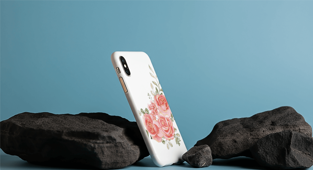 FREE Phone Case Mockup with Volcanic Rocks