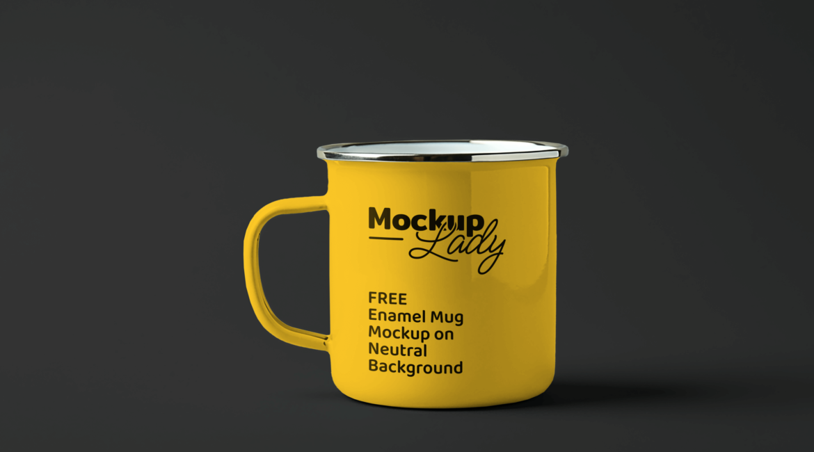 FREE Enamel Mug Mockup on Neutral Background