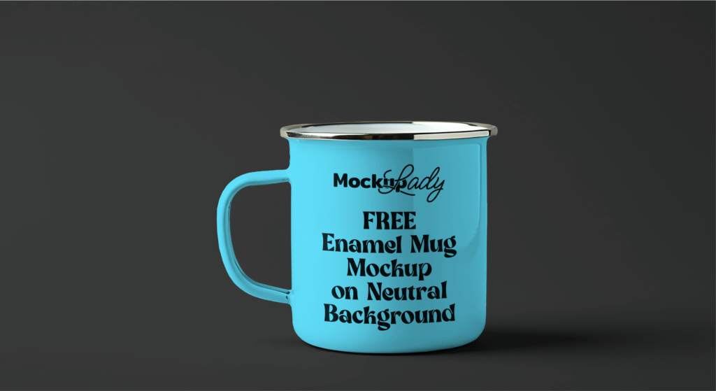 FREE Enamel Mug Mockup on Neutral Background