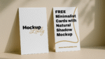 FREE Minimalist Cards with Natural Shadow Mockup