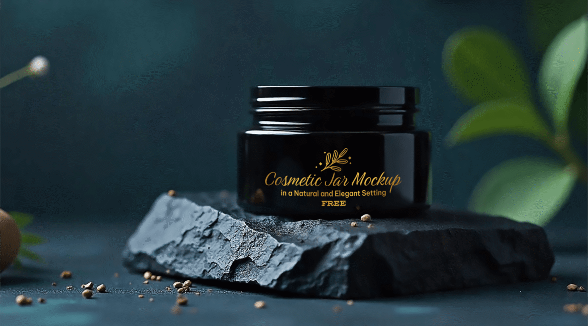 FREE Cosmetic Jar Mockup in a Natural and Elegant Setting
