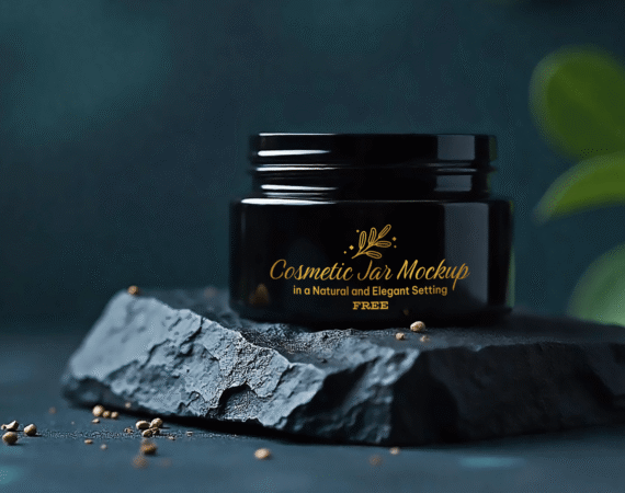 FREE Cosmetic Jar Mockup in a Natural and Elegant Setting
