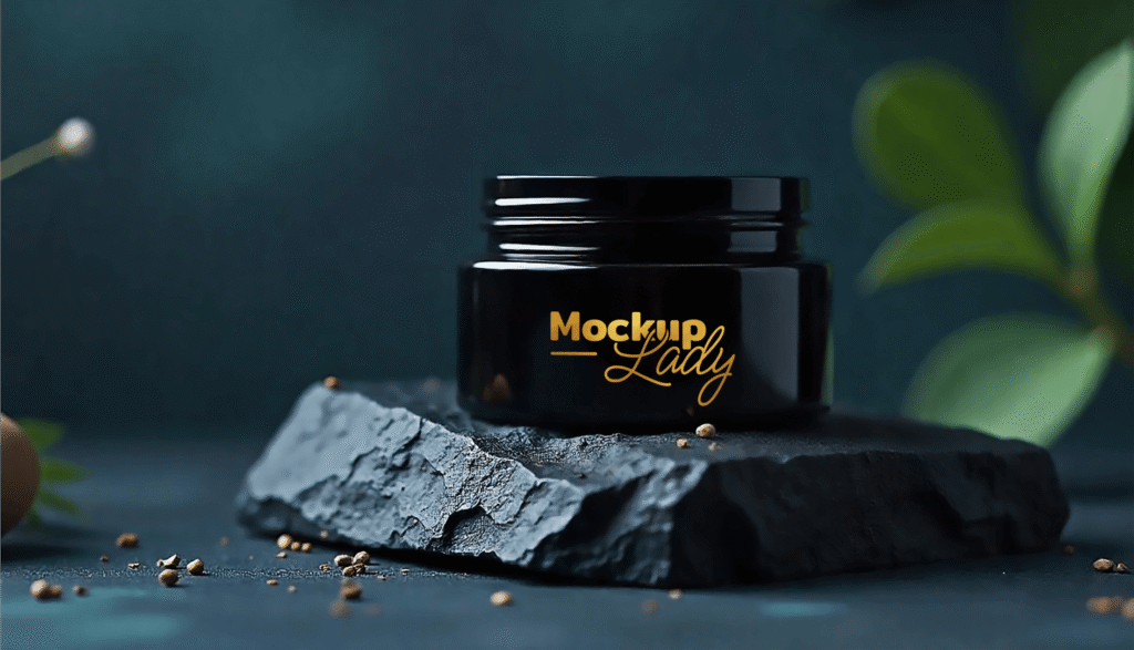 FREE Cosmetic Jar Mockup in a Natural and Elegant Setting