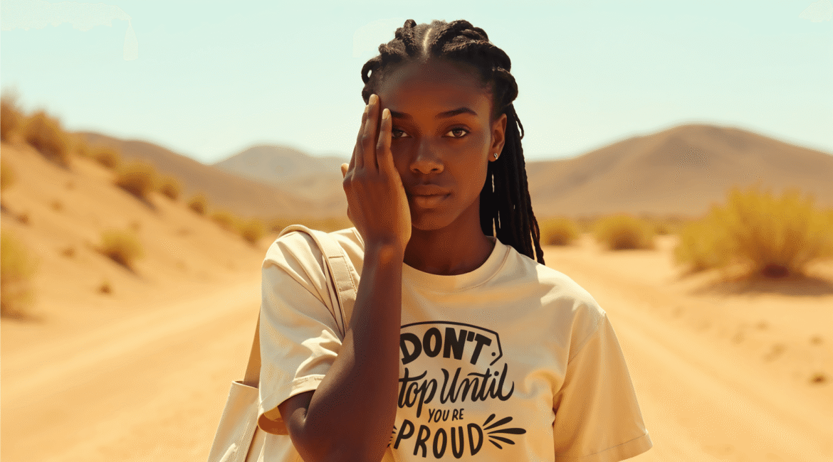 FREE Woman in Basic T-Shirt Mockup