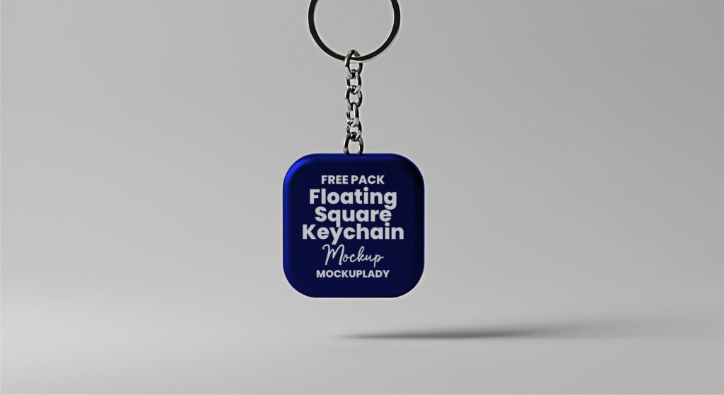 FREE PACK Floating Square Keychain Mockup