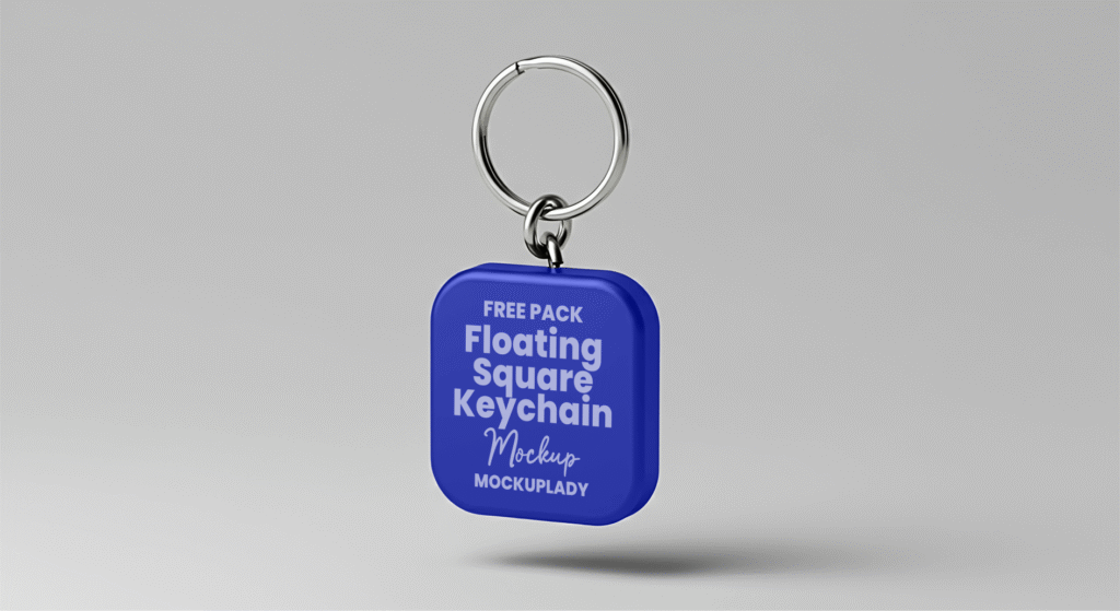 FREE PACK Floating Square Keychain Mockup