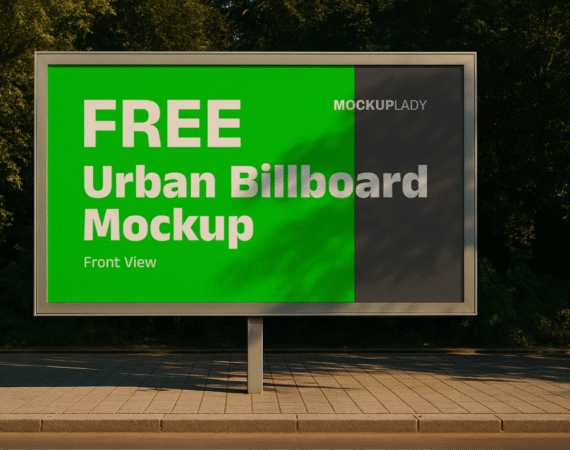 FREE Urban Billboard Mockup – Front View