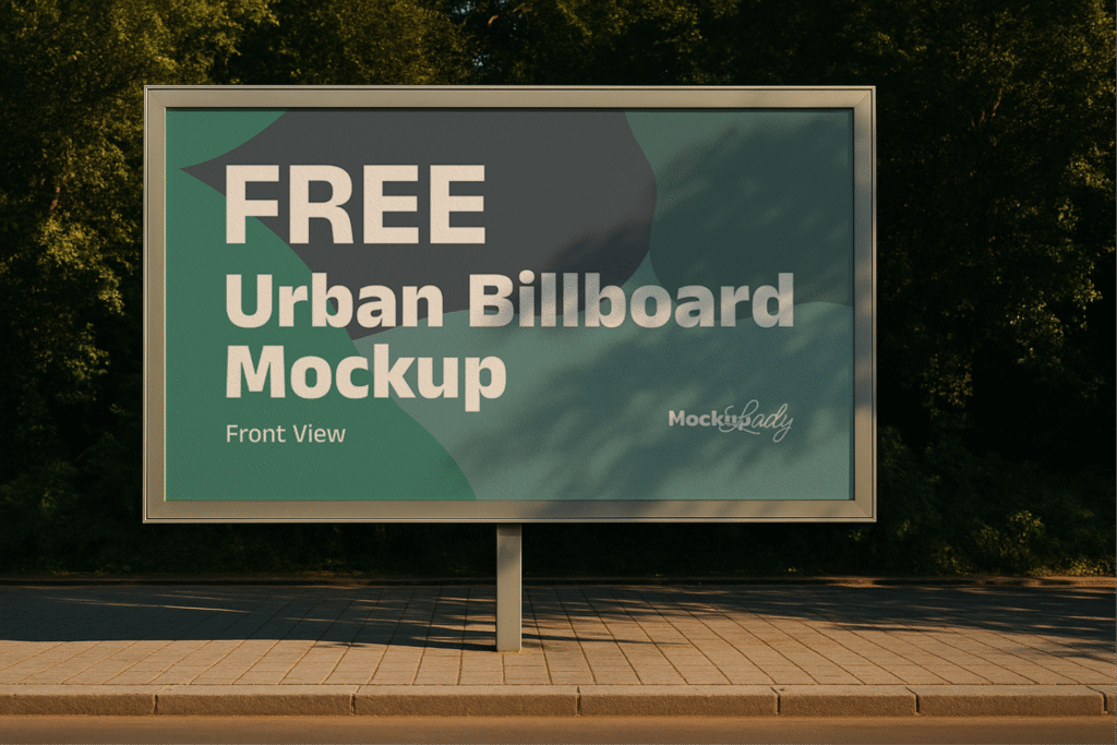 FREE Urban Billboard Mockup – Front View