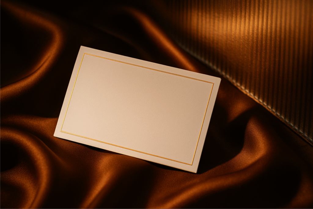 FREE Business Card Mockup on Satin Fabric