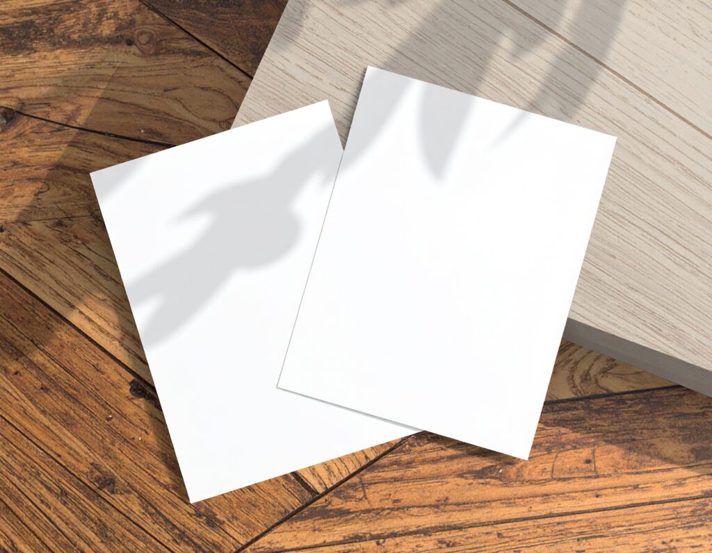 FREE Two A4 Paper Mockup on Wooden Floor