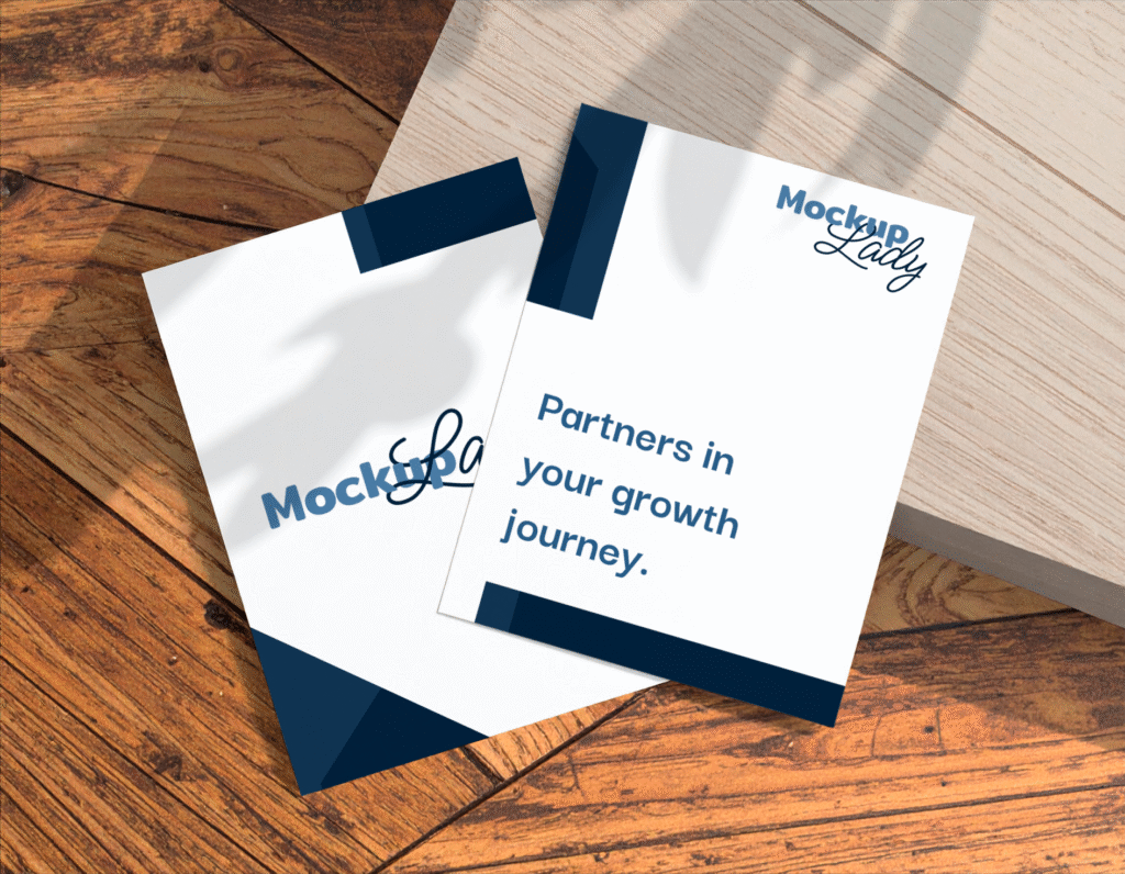 FREE Two A4 Paper Mockup on Wooden Floor