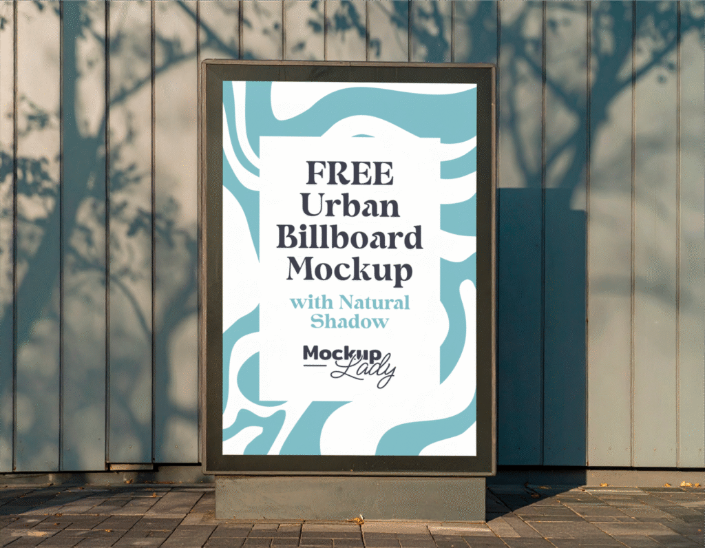 FREE Urban Billboard Mockup with Natural Shadow