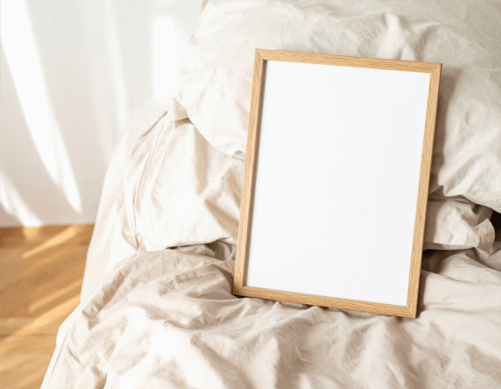 FREE Decorative Frame Mockup in Minimalist Interior