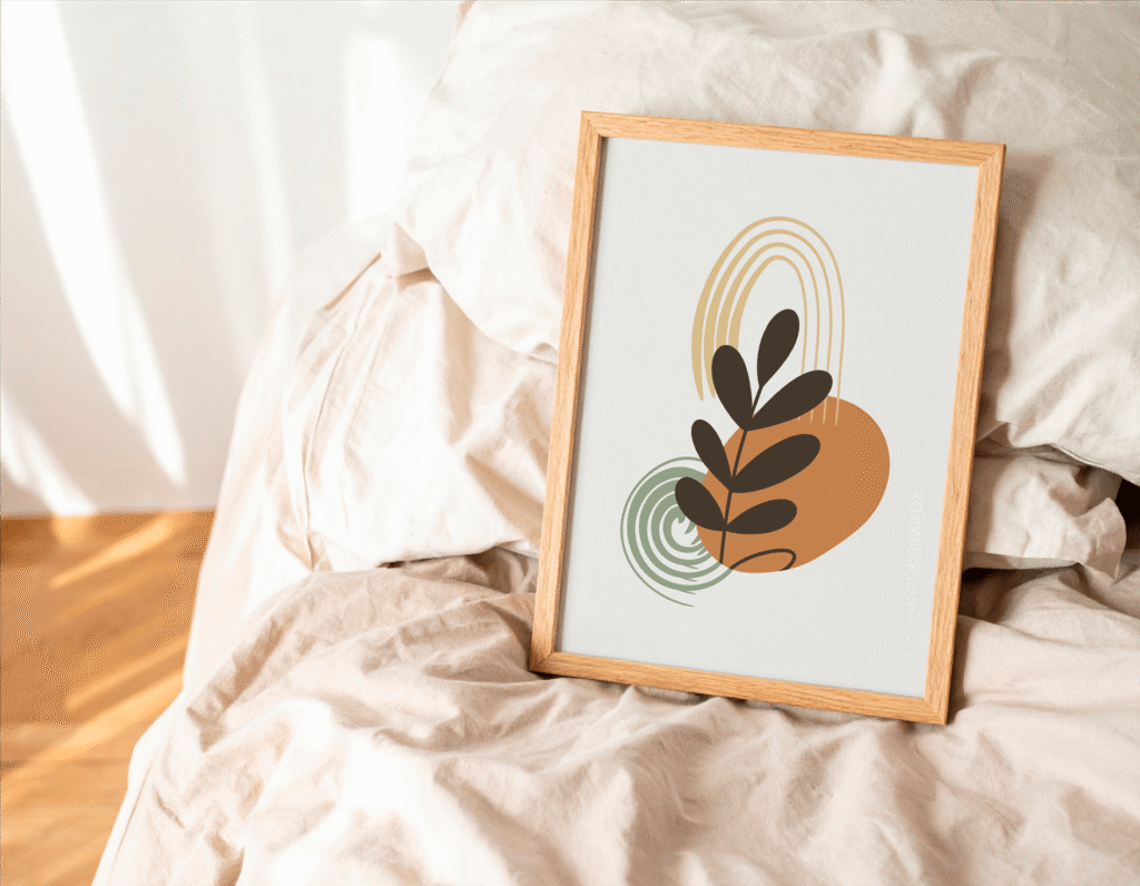 FREE Decorative Frame Mockup in Minimalist Interior