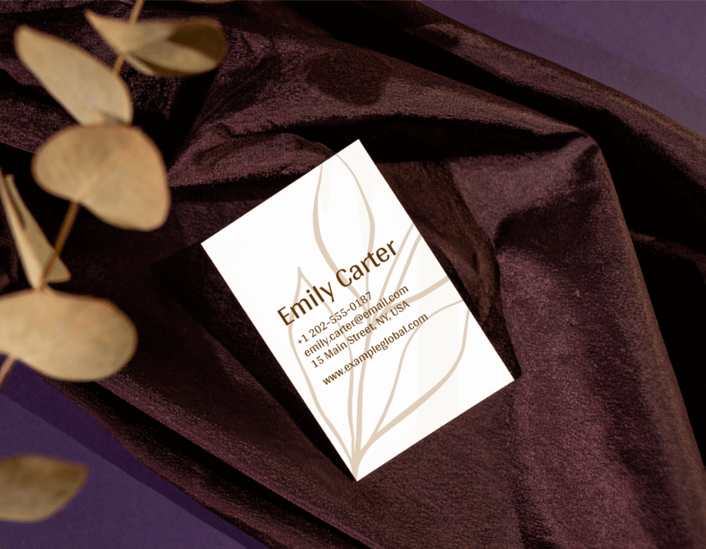 FREE Business Card Mockup on Dark Fabric