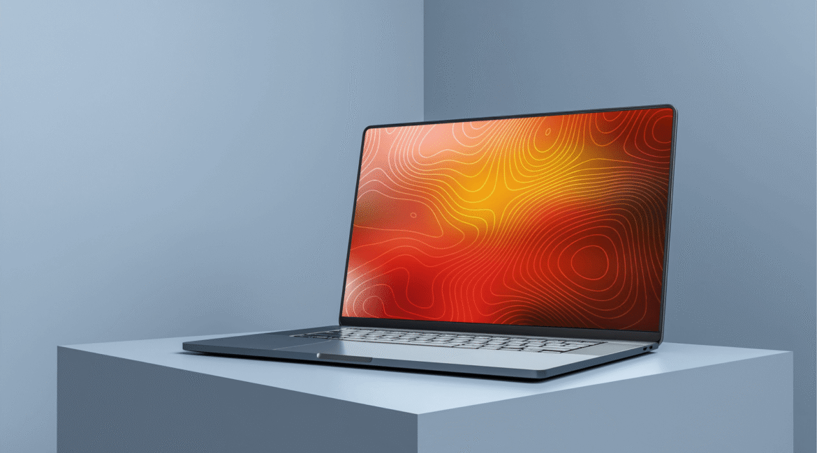 FREE Modern Laptop Mockup in Minimalist Environment