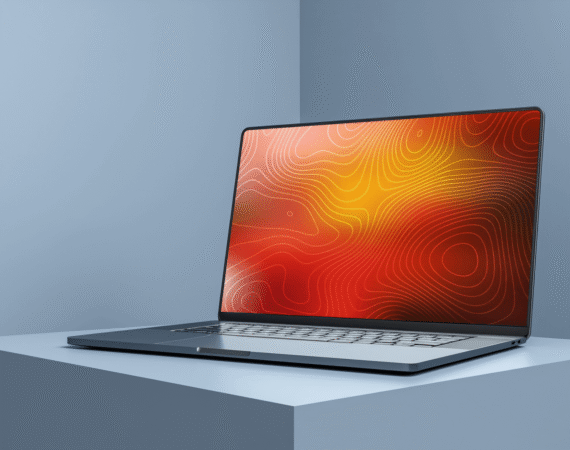 FREE Modern Laptop Mockup in Minimalist Environment