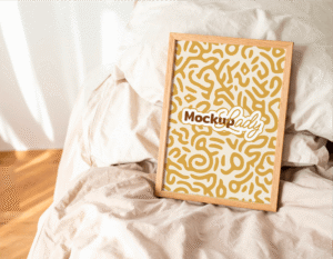 FREE Decorative Frame Mockup in Minimalist Interior