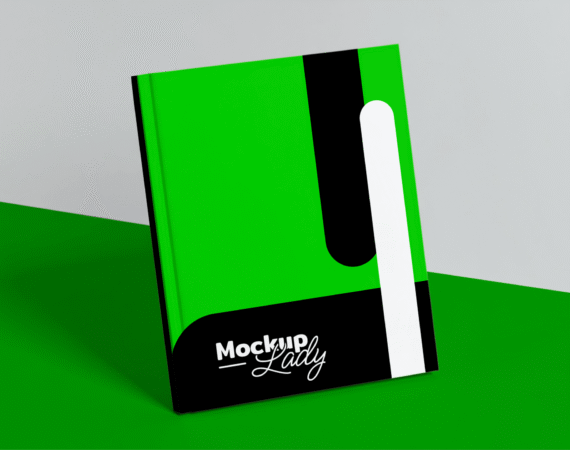 FREE Standing Hardcover Book Mockup