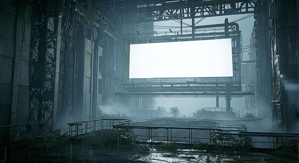 Futuristic, Post-apocalyptic Outdoor Screen Mockup