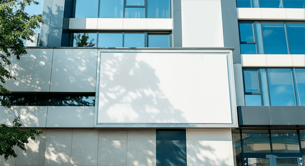 FREE Modern Building Facade Billboard Mockup