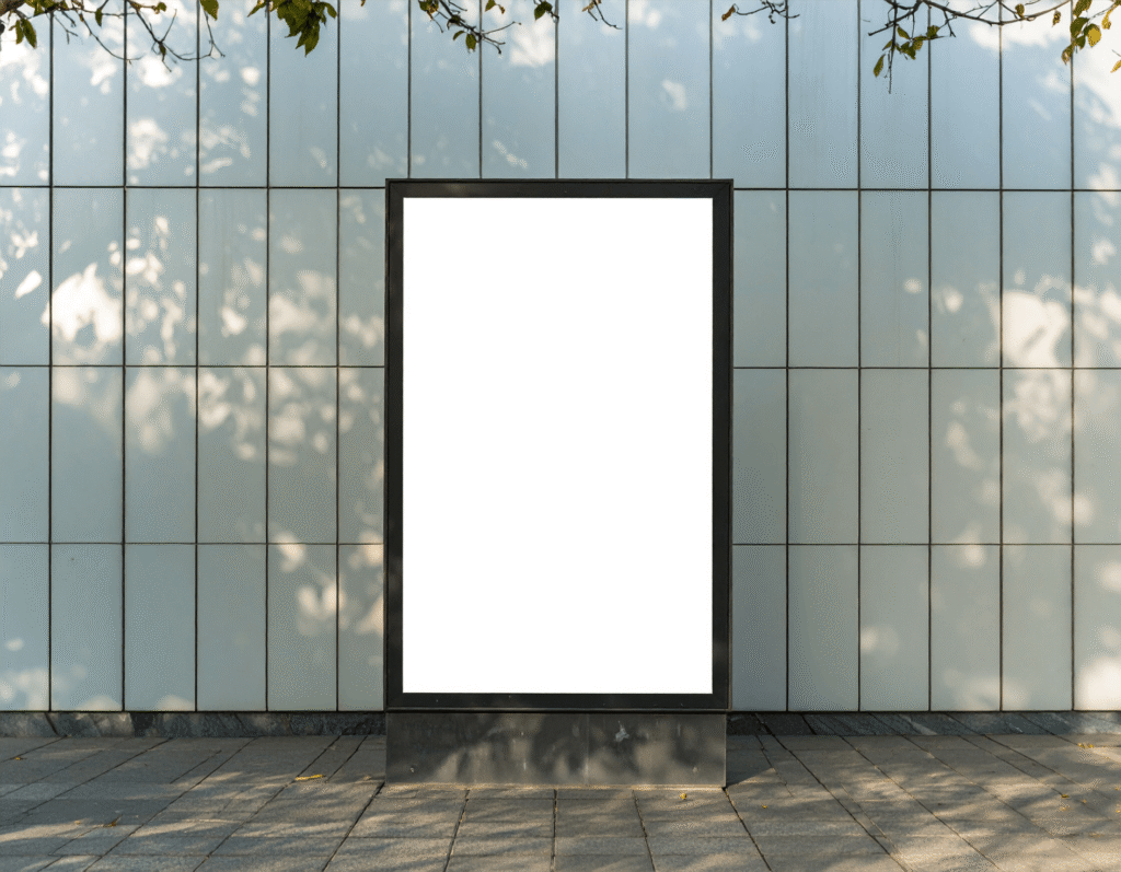 FREE Vertical Outdoor Billboard Mockup in Modern Urban Environment