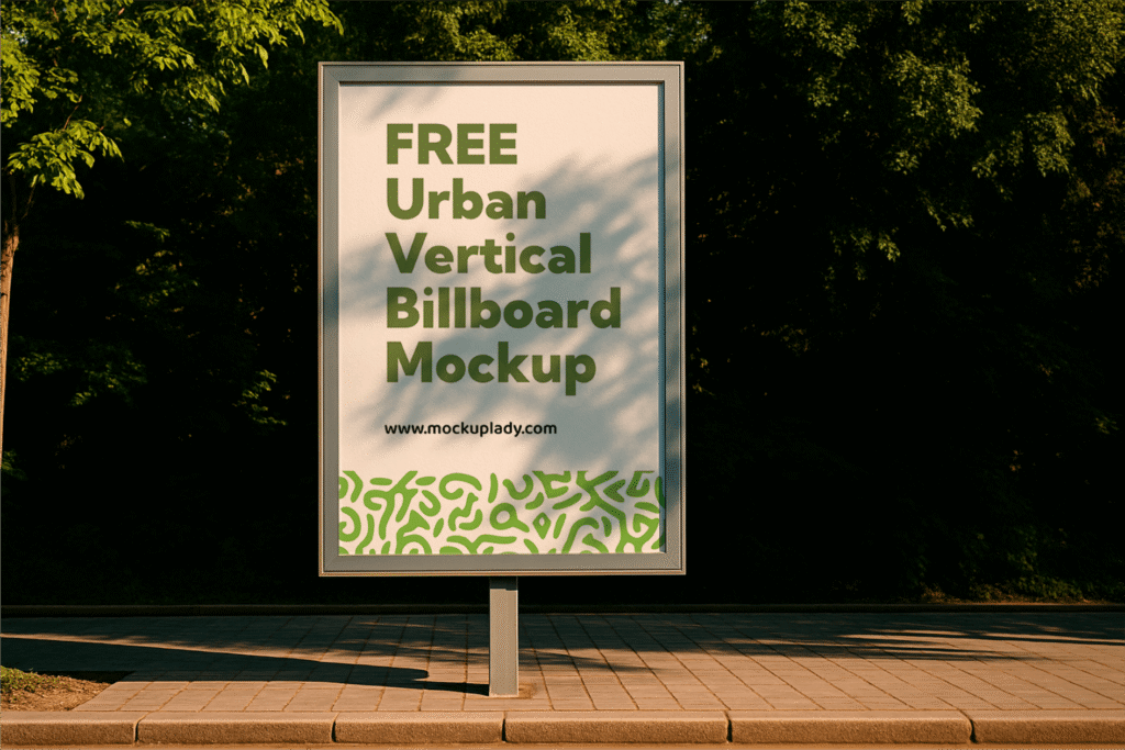 FREE Urban Vertical Billboard Mockup
