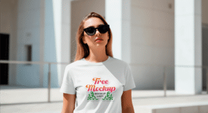 FREE Female White T-Shirt Mockup