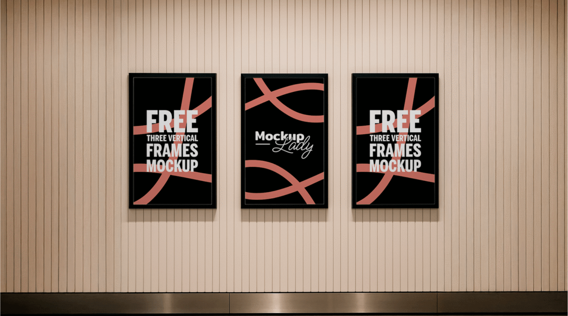 FREE Three Vertical Frames Mockup